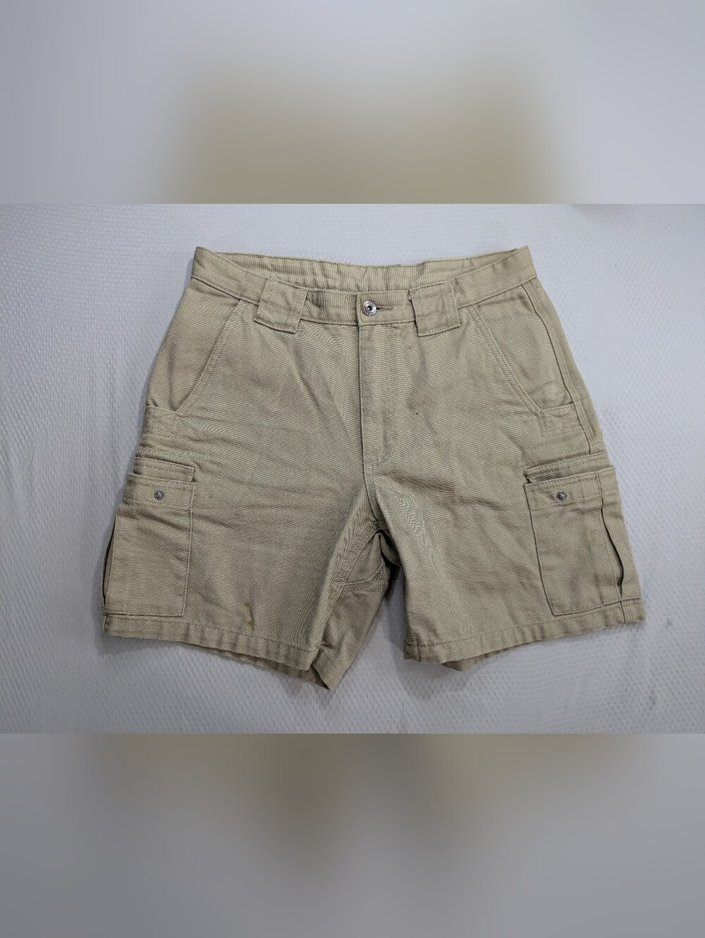 Duluth Trading 100% Cotton Firehose Relaxed Fit Duck Canvas 7" Cargo Shorts  32